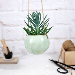 Boho hanging planter indoor outdoor use pottery planter pot for succulent and cactus boho home decor home decor gift image 8