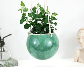 Boho ceramic hanging planter pot | indoor planter | boho planter | plant hanger | succulent planter | home decor boho | gift for plant lover