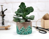 Mini turkish turquiose planter pot ceramic planter for succulent, cactus, air plants terrarium indoor garden modern home decor