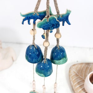 Handmade Ceramic Wind Chime Bells: Indoor/Outdoor Wall Hanging Decor