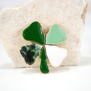 Ceramic fridge magnet // four leaf clover and tree magnet good luck magnet good luck gift refrigerator magnet kitchen magnet image 6