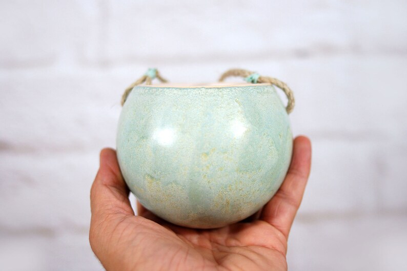 Boho hanging planter indoor outdoor use pottery planter pot for succulent and cactus boho home decor home decor gift image 4