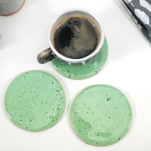 Set of 3 handmade ceramic coaster  |  terrazzo cosater | terrazzo tray |  kitchen spoon rest | tealight holder | kitchen decor