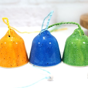 Handmade Ceramic Wind Chime Bells: Patio Garden Decor (Set of 3)