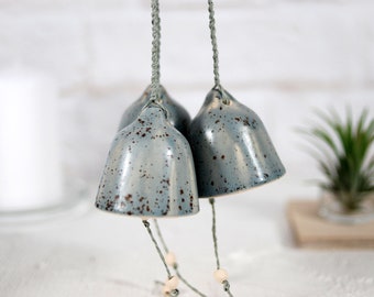 Handcrafted Ceramic Bells Wind Chime: Rustic Home Decor