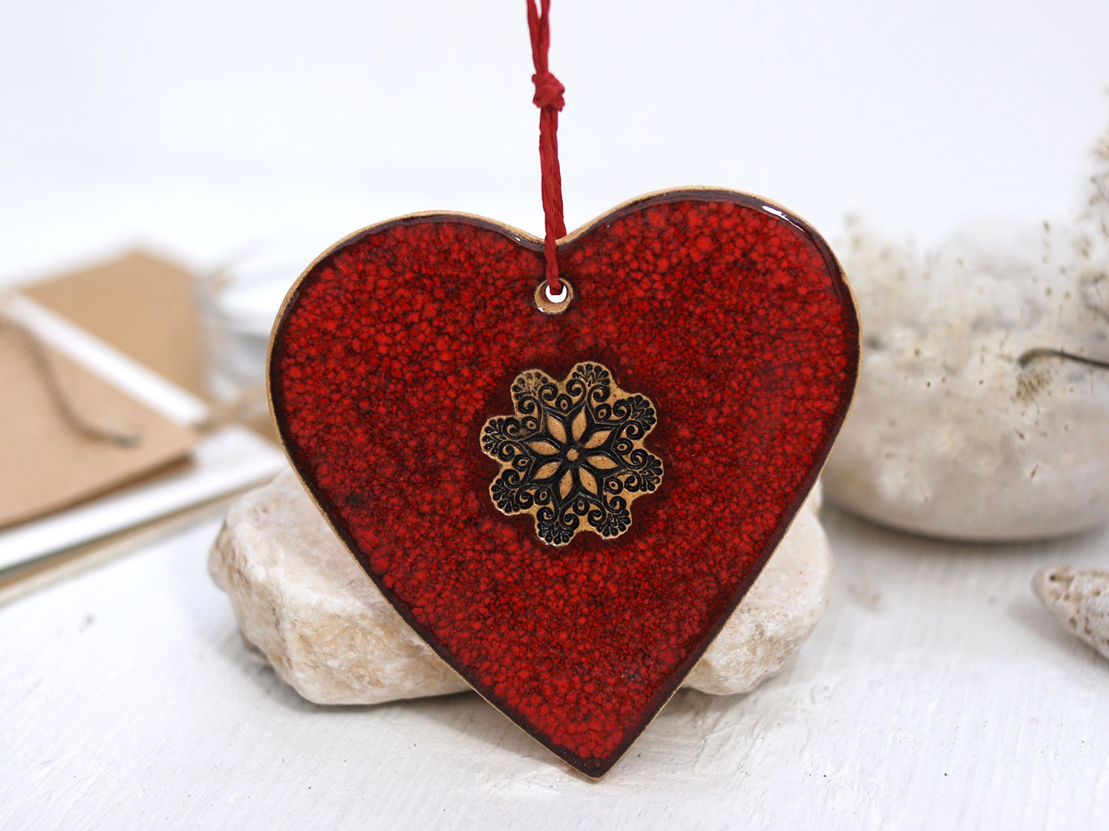 Large Ceramic Wall Hanging Heart Heart Ornament Heart Wall Etsy