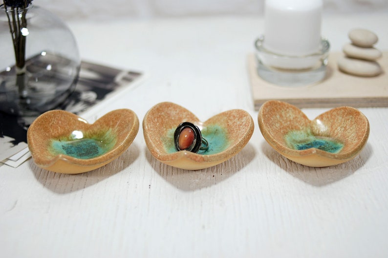 ring holder red heart pottery bowl tea bag holder Small ceramic dish ceramic jewelry bowl candle holder gift for mom gift for her