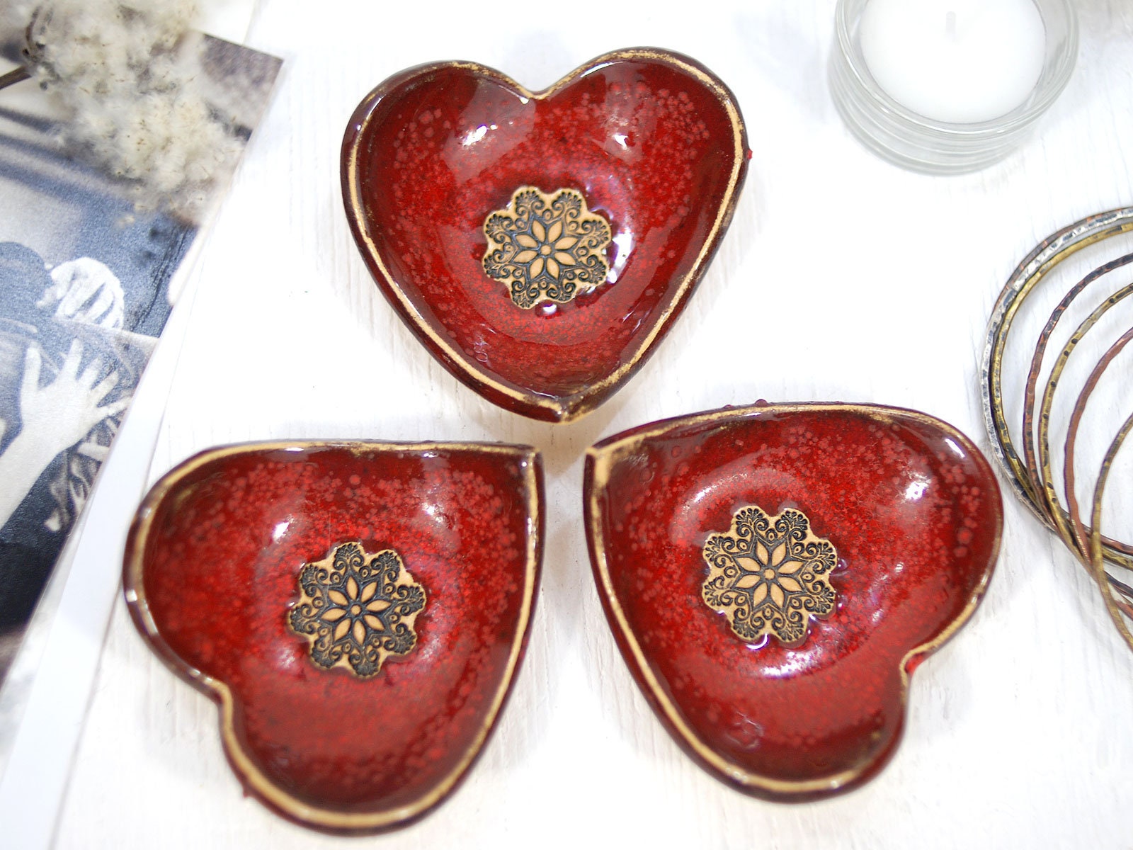 皿・プレート Human made HEART CERAMICS TRAY HOMEMAXS White Ceramic Heart Shaped Plate for Home Use