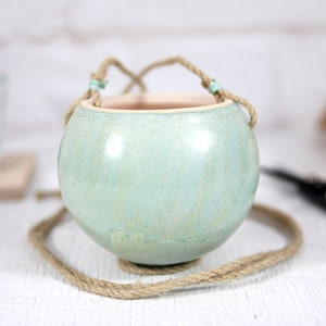 Boho hanging planter indoor outdoor use pottery planter pot for succulent and cactus boho home decor home decor gift image 3