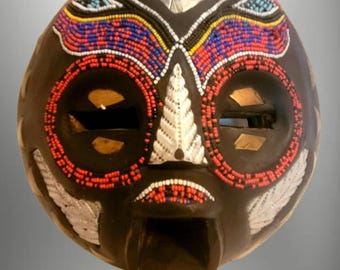 アフリカのアカン・アシャンティのマスク - ガーナの部族芸術 - 木彫り