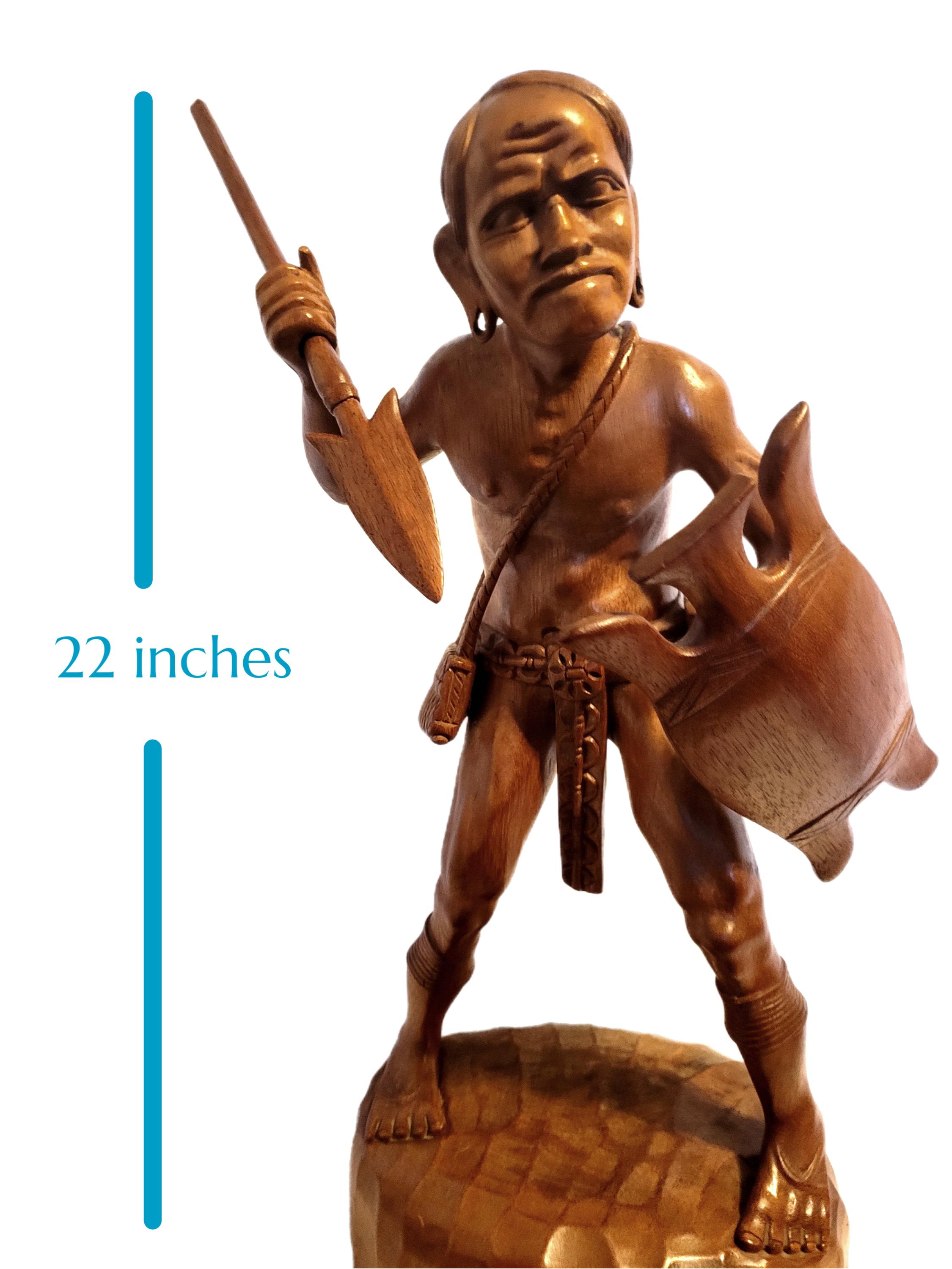 フィリピン　手彫り木工 22インチの手彫りフィリピン戦士像 • イフガオ族の木彫り - Etsy 日本