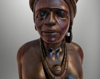 【ヴィンテージアート！インドネシア・バリ】バリ美女胸像 ヴィンテージアート！インドネシア・バリ】バリ美女胸像 バリ