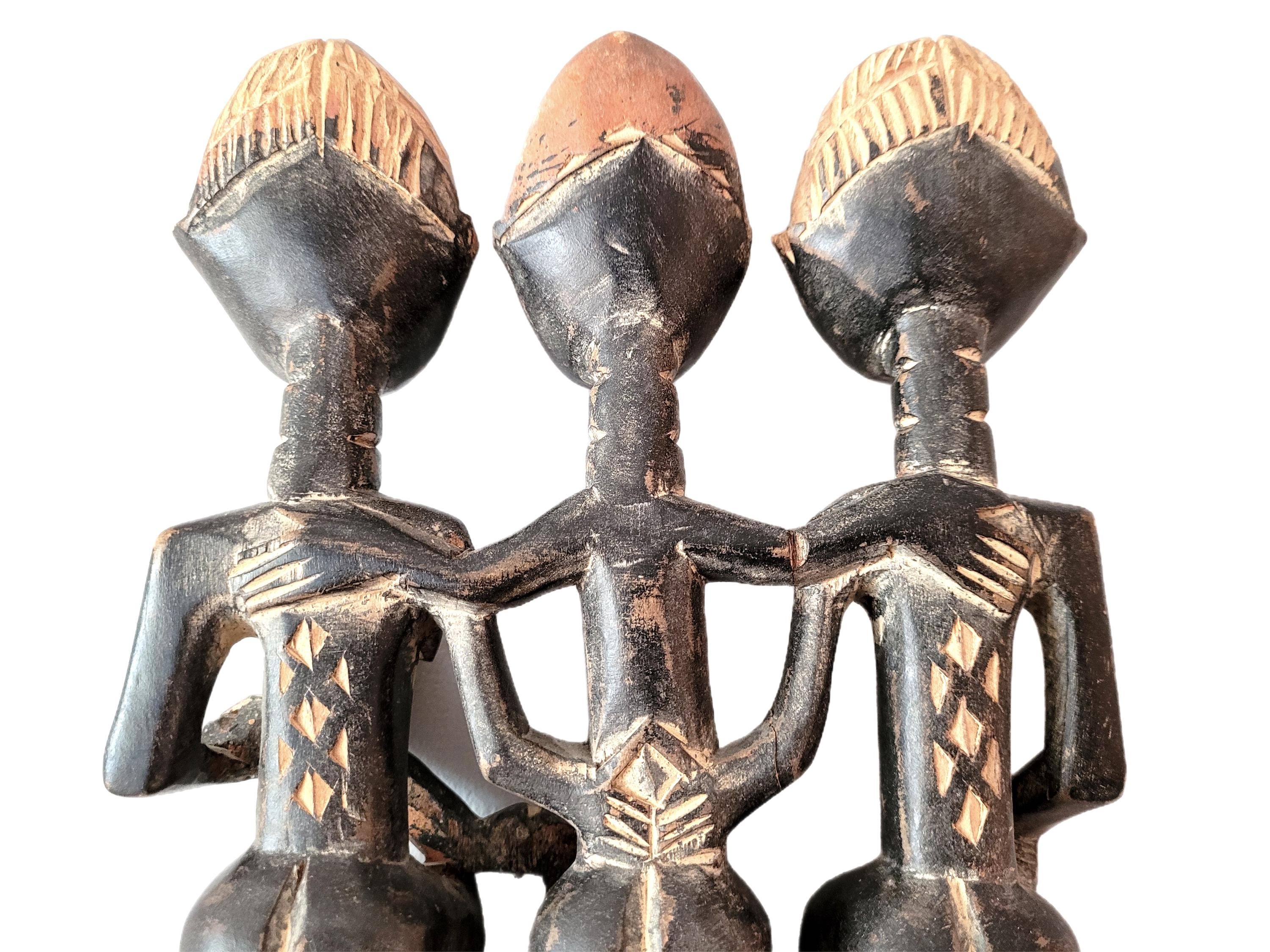 21インチ アシャンティ彫刻木製櫛彫刻 - ガーナのアフリカ部族アート