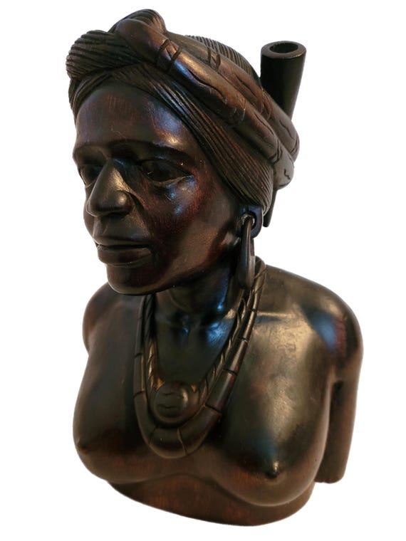 9インチの手彫り木製胸像：MCMバリ女性像 - Etsy 日本