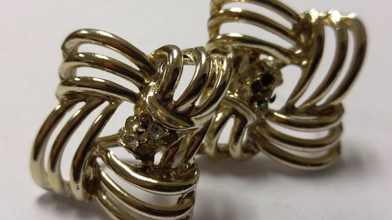 Unsigned Vintage silver tone square open weave sc… - image 1