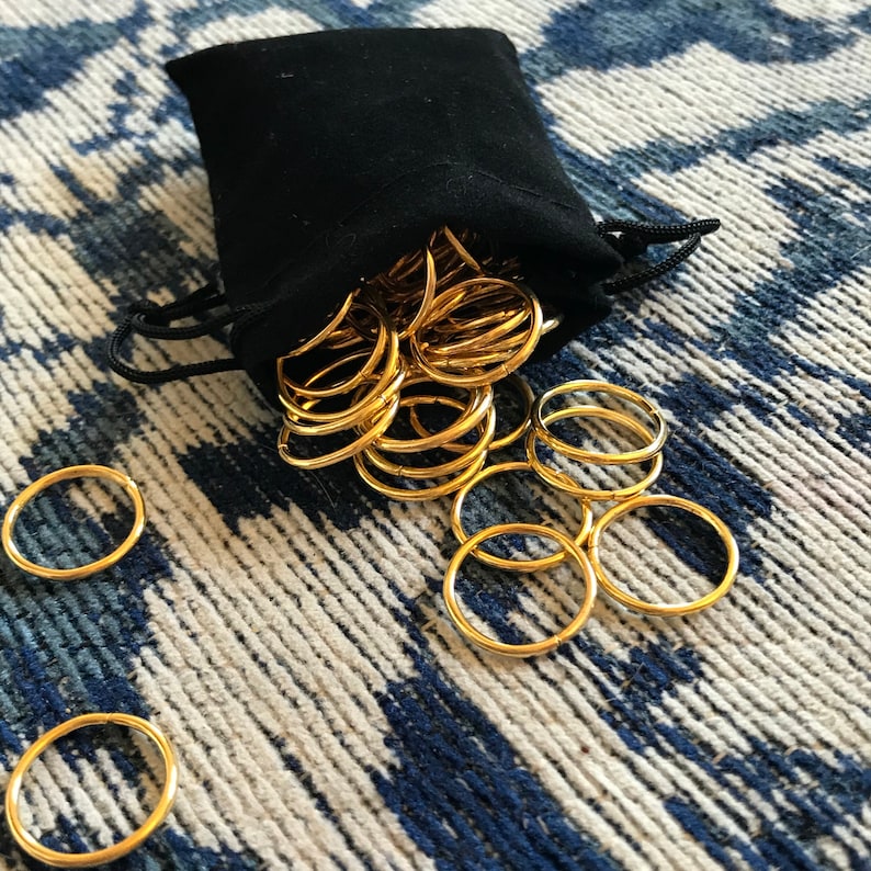 Hair Rings BEST SELLER Hair Ring Set with Velvet Bag Gold Plated, Silver Plated or Gunmetal Hair Rings Hair Jewelry Hair Accessory image 3