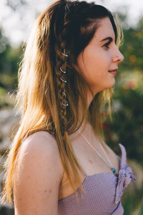 LANA Hair Rings Silver or Gold Rings With Pearly Turquoise - Etsy LANA Hair Rings Silver or Gold Rings With Pearly Turquoise - Etsy