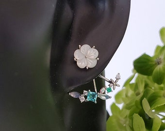 Boucles d'oreilles veste Sakura, veste d'oreille, boucles d'oreilles en or rose, boucles d'oreilles veste d'oreille • boucle d'oreille fleur de cerisier délicate, boucle d'oreille minimale, boucle d'oreille