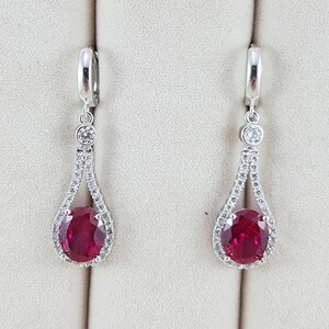 Blue Red Purple Teardrop Earrings, Bridal Earrings, Cubic Zirconia Earrings, Wedding Grad Jewelry Party Jewelry Bridal Jewelry Prom Jewelry