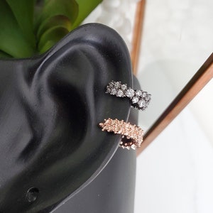 Cluster ear cuff, Ear cuff no piercing, ear cuff earring, minimalist ear cuff, rose gold ear cuff, plain cartilage ear cuff, fake piercings image 1