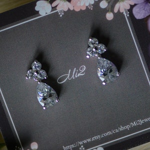 Drop Earrings, Bridal Earrings, Cubic Zirconia Earrings, Wedding Earrings, Grad Jewelry, Party Jewelry, Bridal Jewelry, Prom Jewelry