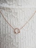 Simple Dainty Leaf Wreath Necklace, Rose Gold Jewelry, Rhodium Plated Chains, Layering Jewelry, Causal Wear, Minimal Jewelry 