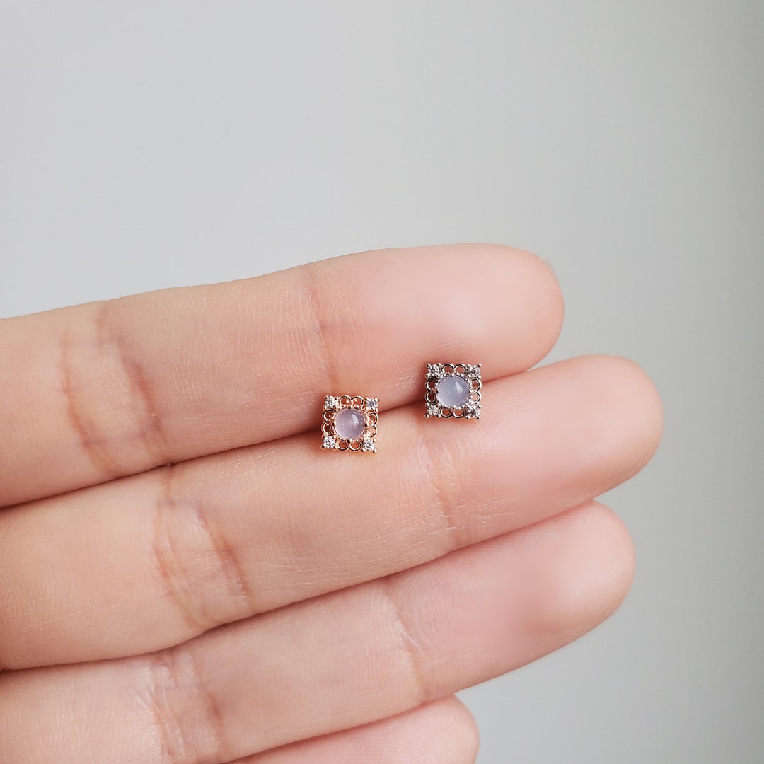 Square 16g Cartilage Earring Screw Back Earring Helix Stud Etsy