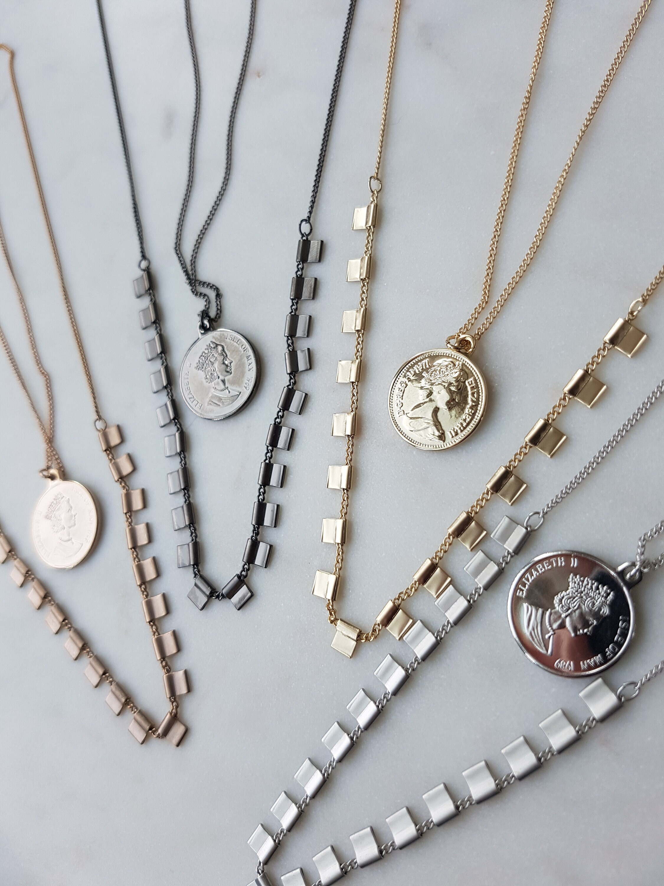 Simple Layering Coin and Flip Pendant 