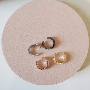 Cluster ear cuff, Ear cuff no piercing, ear cuff earring, minimalist ear cuff, rose gold ear cuff, plain cartilage ear cuff, fake piercings image 4