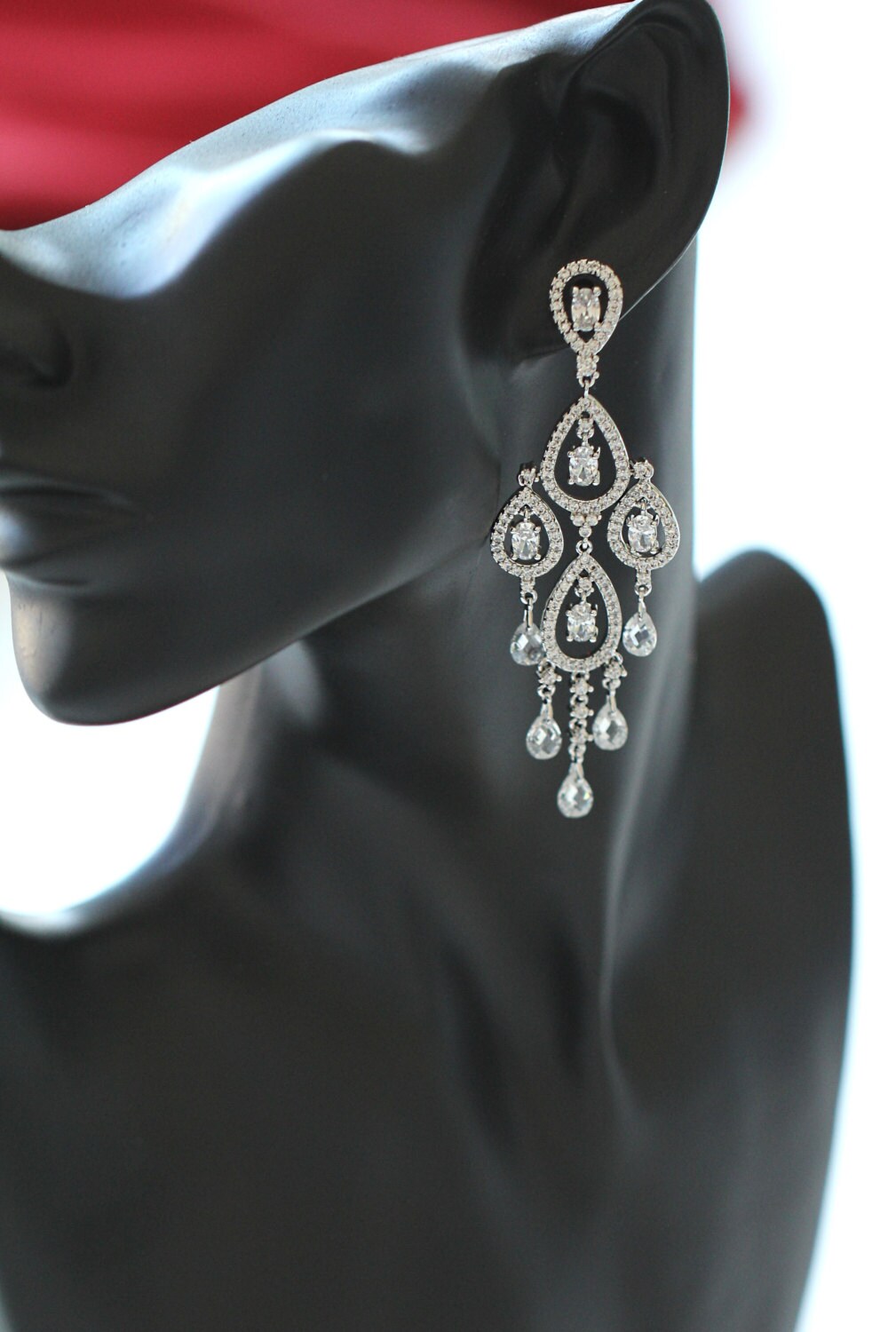Bridal Earrings Diamond Like Earrings Wedding Earrings Etsy