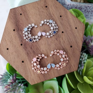 Metall Lace Mond Ohrringe, Sterling Silber, Geschenk für sie, Frauen Ohrringe, Silber Roségold, Ohrringe für Sie, Ohrringe in Kanada