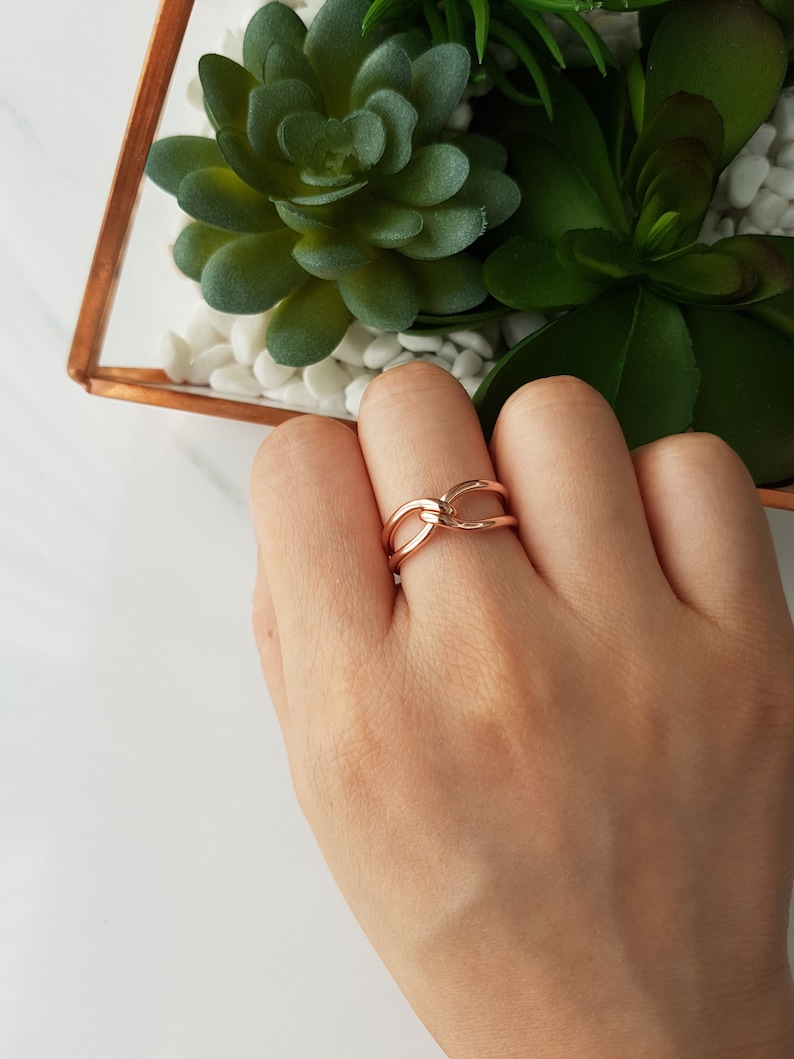 14k Gold Rhodium Plated Silver Rose Gold Twist Knot Adjustable Metal Brass Ring Rings For Women Layering Ring Gold Plated Rings for her