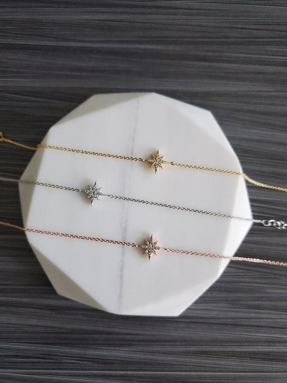 Northern Star Pendant Chain Bracelet Simple Layer Stackable