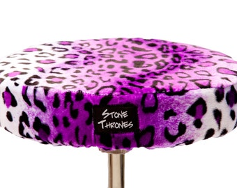 DRUM SEAT COVER - Purple Cheetah