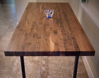 Butcher block pedestal hot sale table
