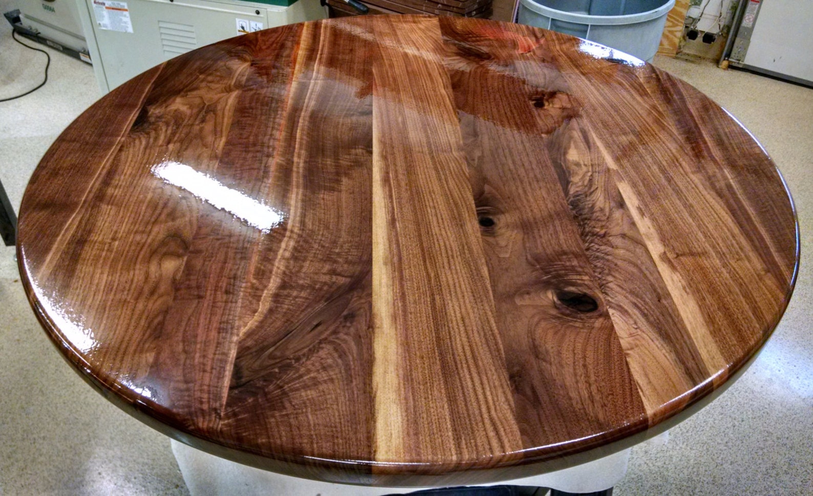 Round Walnut Table Top 4248custom Solid Black Etsy
