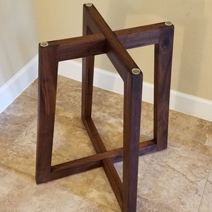 Pedestal Trapezoidal Table Base - No Top - Solid Walnut Wood // Dining, Kitchen, Breakfast, Bistro, Cocktail, Coffee