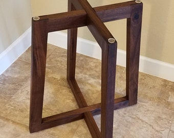 Pedestal Trapezoidal Table Base- No Top - Solid Walnut, White Oak, Hard Maple or Cherry Wood // Dining, Kitchen, Breakfast, Cocktail, Coffee