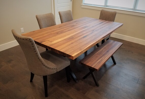 Walnut Bench Butcher Block Top Finished 16W 1.5T // Dining