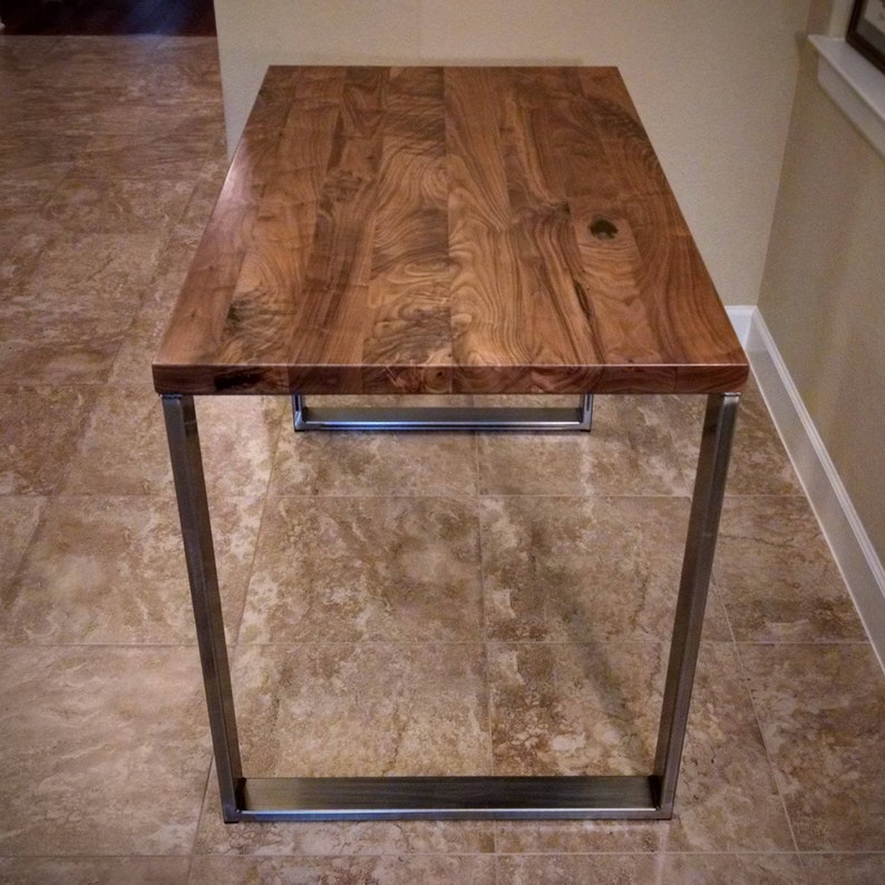 Walnut Table Top Solid Black Pub Coffee Kitchen Island Conference Dining Breakfast No Base