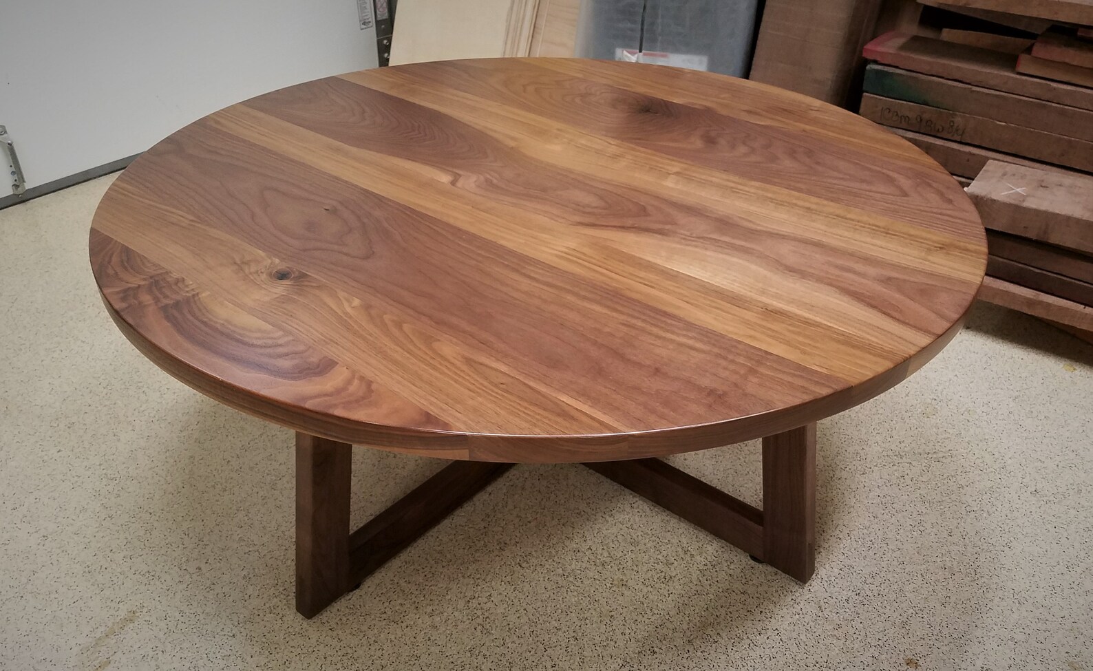 Round Walnut Table Top 4248custom Solid Black Etsy