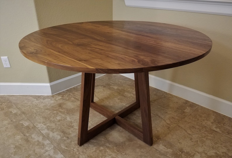 Round Walnut Table Top 4248custom Solid Black Etsy
