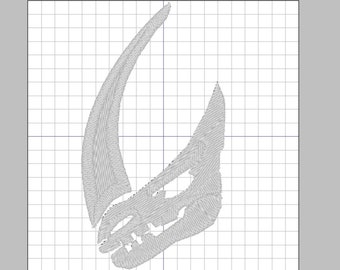 Diseño de bordado a máquina de Mudhorn de Mandalorian - Bastidor de 4"x4"