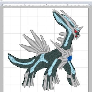 Legendary Pokemon Dialga Machine Embroidery Design 4"x4" Hoop