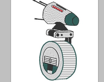 Star Wars D-0 Droid Machine Embroidery Design - 4"x4" Hoop