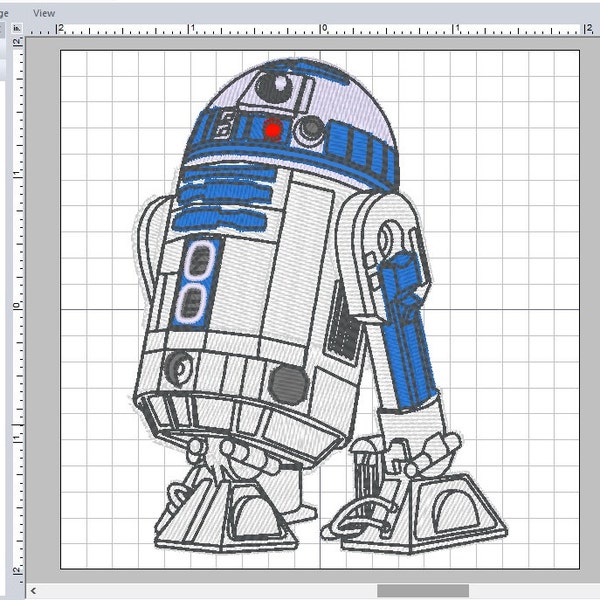 Star Wars R2-D2 Droid 4" x 3" Machine Embroidery Design