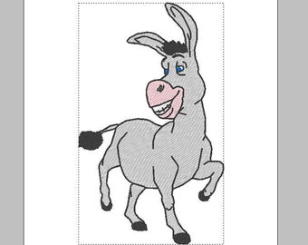 Donkey Embroidery Design 4"x4" and 5"x7"