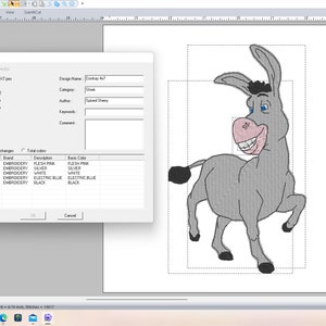 Donkey Embroidery Design 4x4 and 5x7 image 3