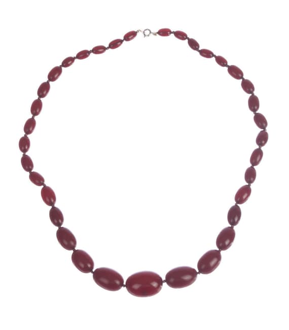 Victorian Graduated Cherry Amber Necklace