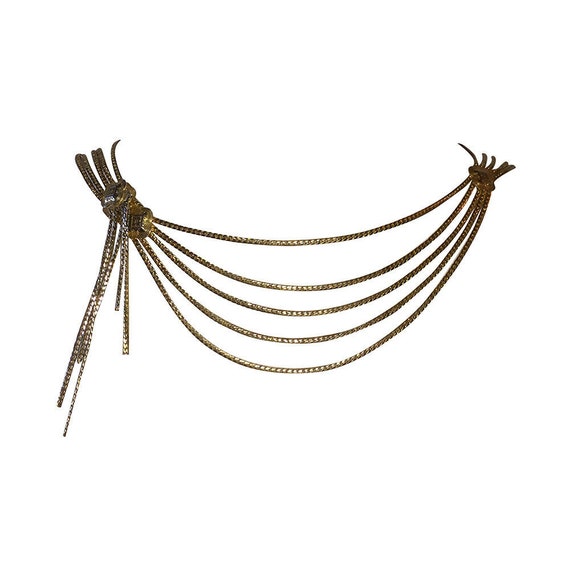 Dior Boutique Victorian Style Drape Chain Bib Neck